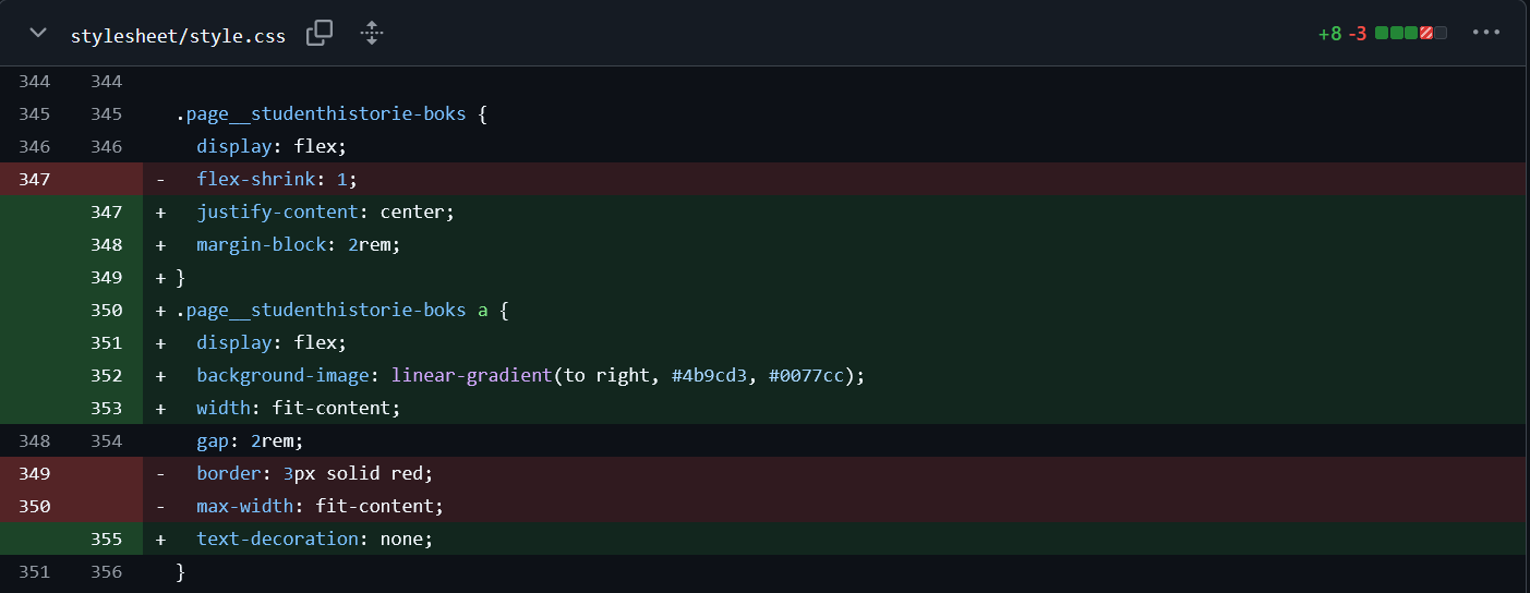 Kodeendringer eksempel 2